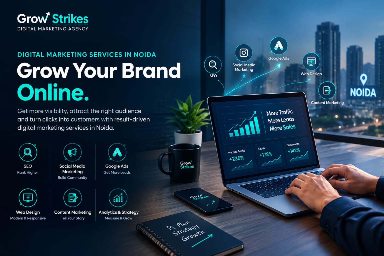 Digital Marketing Services in Noida - Grow Strikes