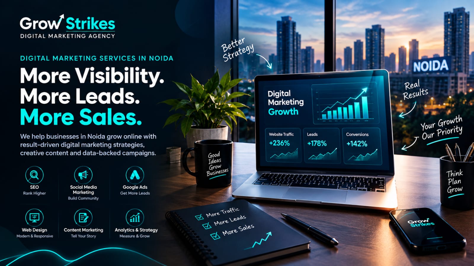 Digital Marketing Services in Noida - Grow Strikes
